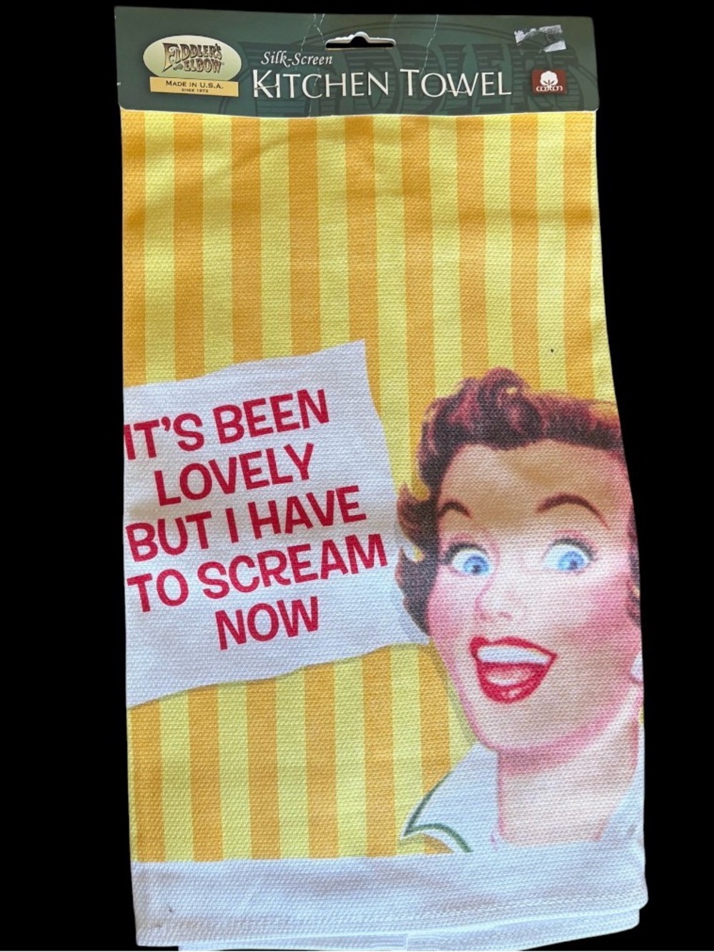 😂 FIDDLER’S ELBOW 100% Cotton Kitchen Dish Towel NWT 17”x31”